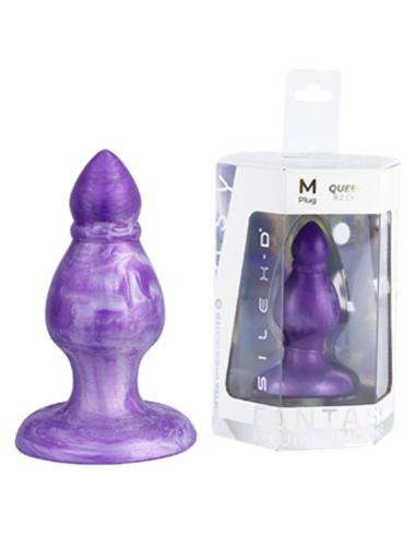 Silexd - queen plug anal fantasy silicona liquida termoreactivo lila 9.2 cm
