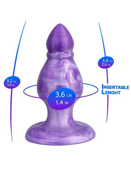 Silexd - queen plug anal fantasy silicona liquida termoreactivo lila 9.2 cm