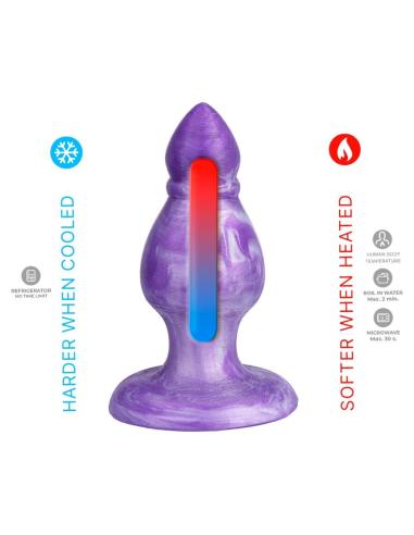 Silexd - queen plug anal fantasy silicona liquida termoreactivo lila 9.2 cm