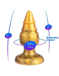 Silexd - goldy plug anal fantasy silicona liquida termoreactivo oro 9.2 cm 2