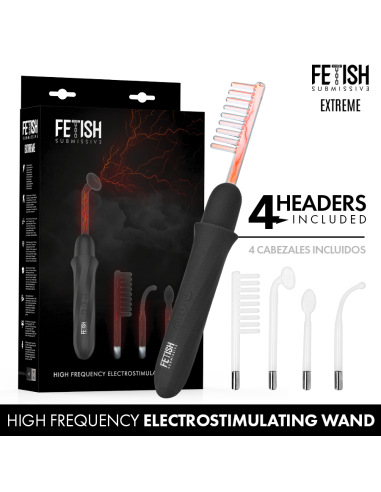 Fetish submissive - vibrador wand electroestimulación alta frecuencia