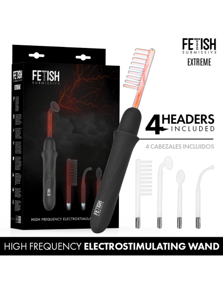 Fetish submissive - vibrador wand electroestimulación alta frecuencia