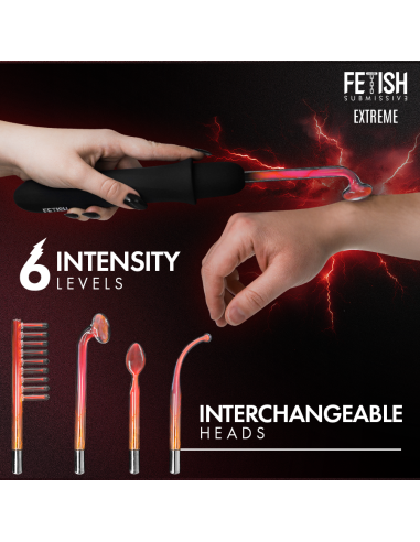 Fetish submissive - vibrador wand electroestimulación alta frecuencia