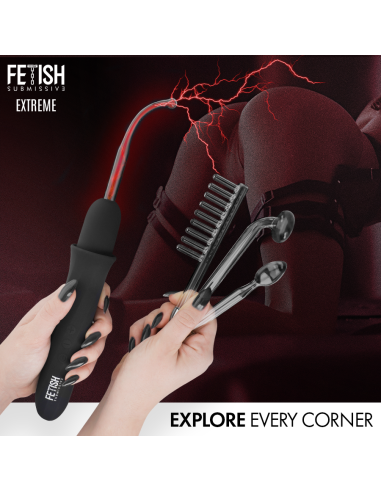 Fetish submissive - vibrador wand electroestimulación alta frecuencia