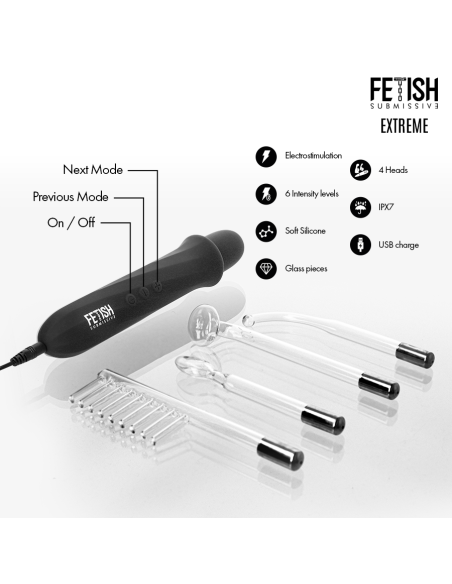 Fetish submissive - vibrador wand electroestimulación alta frecuencia