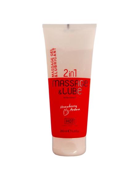 Hot - massage & glide gel 2 en 1 fresa 200 ml