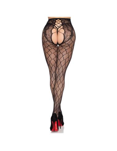 Leg avenue - 1966 medias de red con panty sin entrepierna negro - talla única