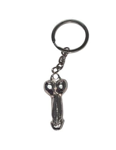 Diablo picante - llavero metal pene plata