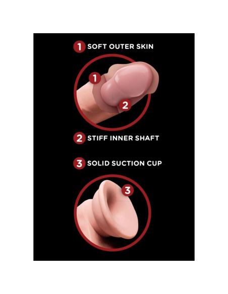 King cock - plus 3d dildo swinging balls 12.7 cm