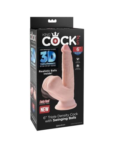 King cock - plus 3d dildo swinging balls 12.7 cm