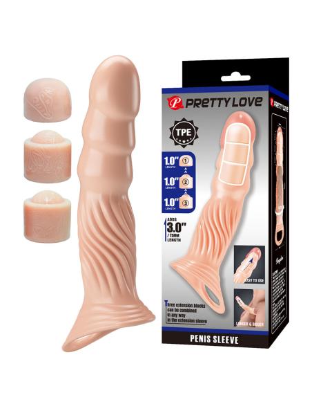 Pretty love - funda para pene texturizada con extensores