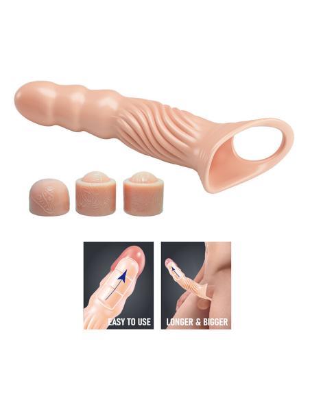 Pretty love - funda para pene texturizada con extensores