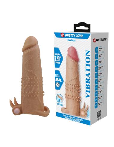Pretty love - quillon funda para pene con estimulador de clítoris y vibración