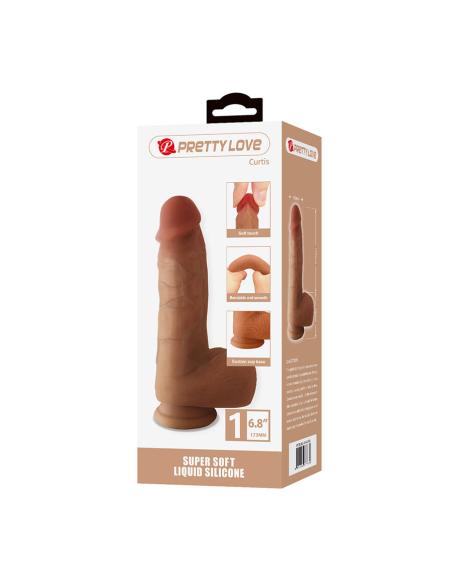 Pretty love - curtis dildo realístico con ventosa 17.3 cm -ø- 4.2 cm