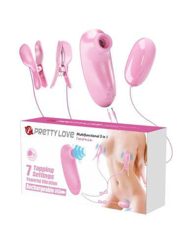 Pretty love - imonie set multifuncional 3 en 1 con succionador, pezones y clítoris