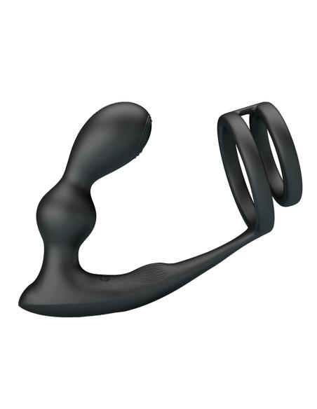 Mr play - anillo para pene con plug anal con vibración control remoto