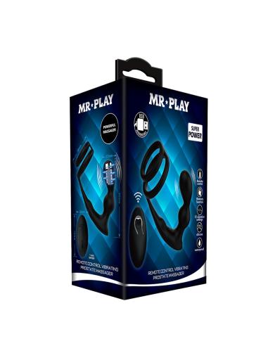 Mr play - anillo para pene con plug anal con vibración control remoto