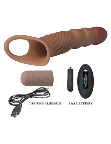Pretty love - funda para pene texturizada con vibración y control remoto
