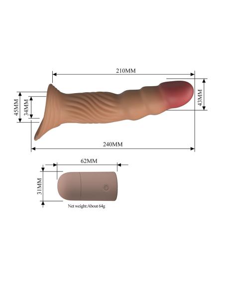 Pretty love - funda para pene texturizada con vibración y control remoto