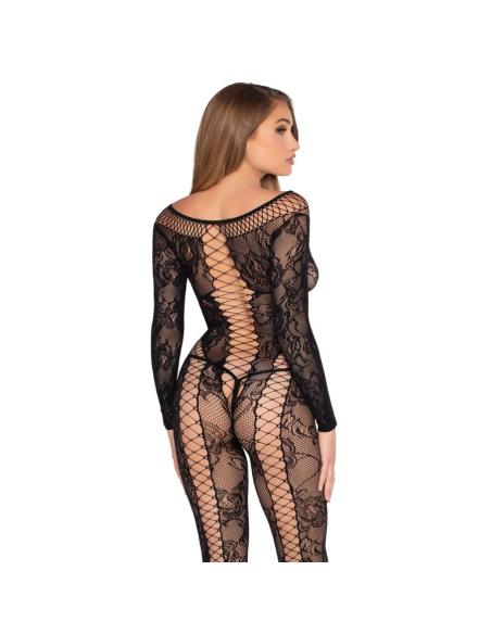 Leg avenue - 89369 jumpsuit de red y encaje negro - talla única