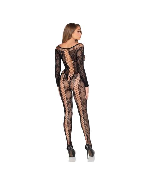 Leg avenue - 89369 jumpsuit de red y encaje negro - talla única