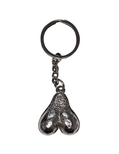 Diablo picante - llavero metal huevos plata