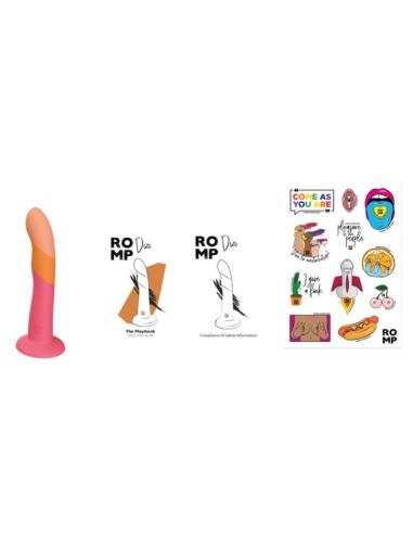 Romp - dizi dildo silicona con ventosa tricolor 18 cm