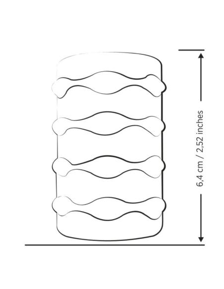 Romp - mosh masturbador masculino transparente con funda reversble de 6 cm