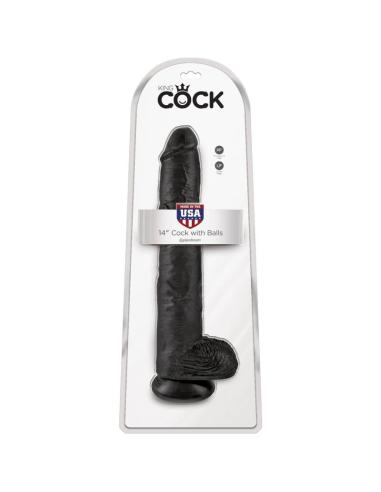 King cock - pene realístico con testículos 30.5 cm negro