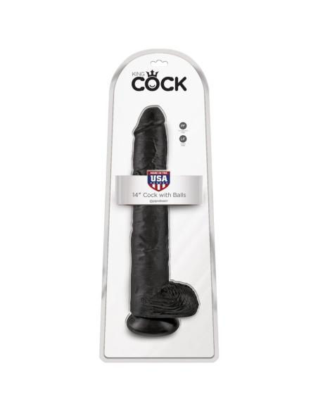 King cock - pene realístico con testículos 30.5 cm negro