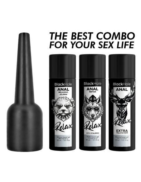 Black hole - aplicador de lubricante anal talla s 30 ml