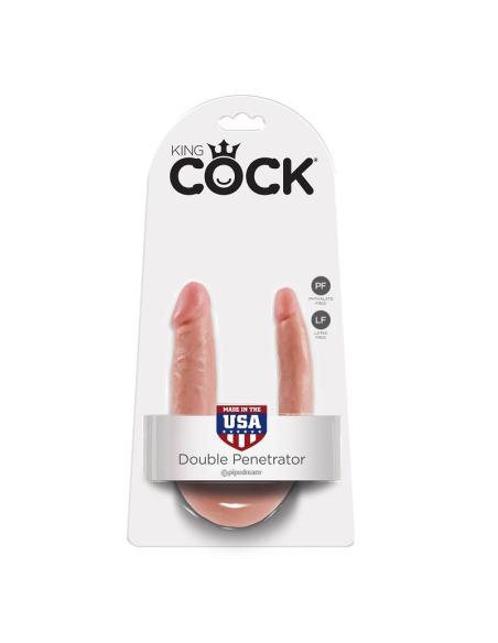 King cock - dildo doble penetración 12.7 cm natural