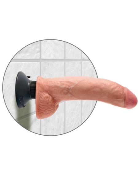 King cock - dildo vibrador con testiculos 23 cm natural