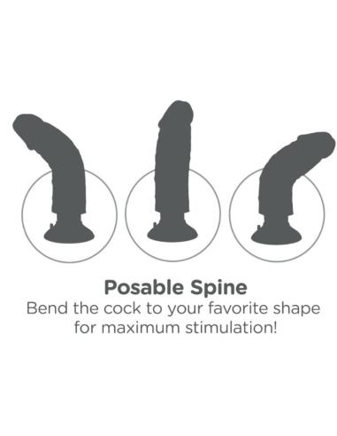 King cock - dildo vibrador con testiculos 23 cm natural