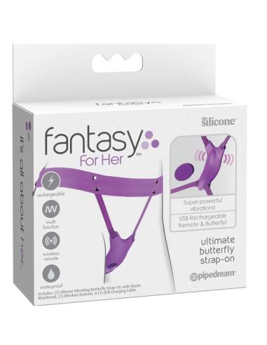 Fantasy for her - arnes mariposa vibrador, recargable & control remoto violeta
