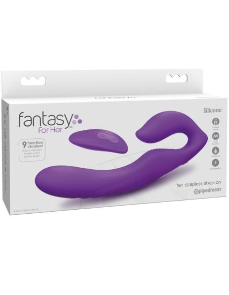 Fantasy for her - vibrador doble penetracion control remoto 9 niveles violeta