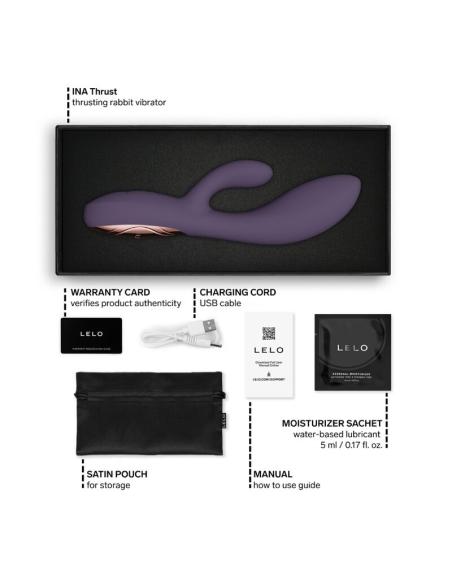 Lelo - ina thrust vibrador rabbit con empuje morado