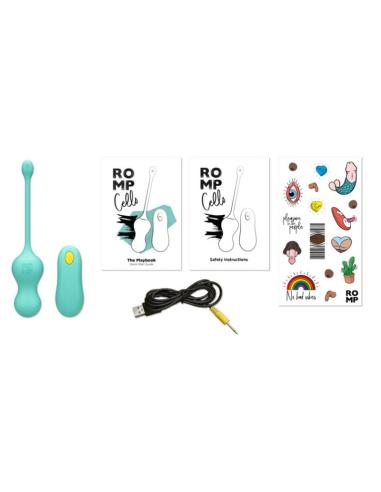 Romp - cello huevo vibrador multifunción turquesa control remoto