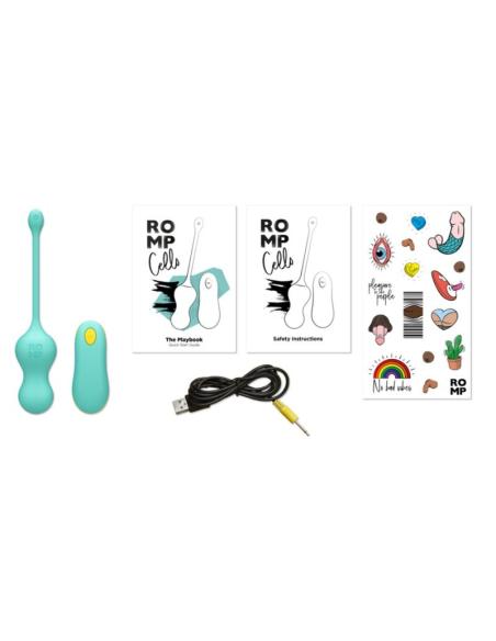 Romp - cello huevo vibrador multifunción turquesa control remoto
