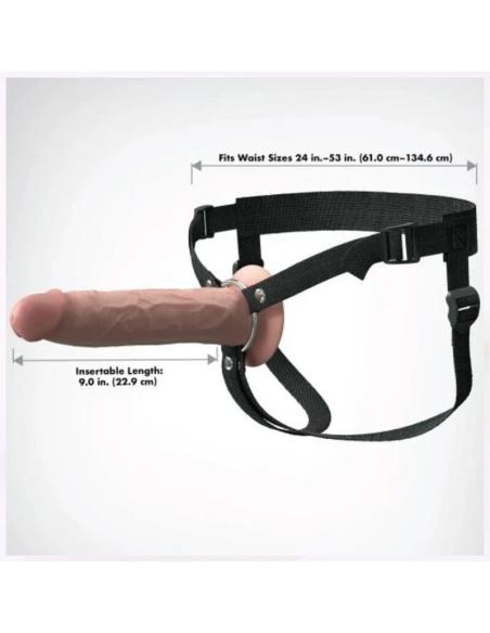 Fantasy x-tensions - arnés con dildo hueco realístico elite 24.1 cm