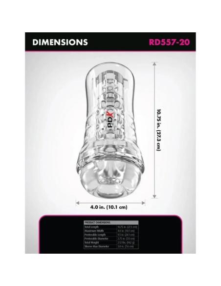Pdx elite - masturbador transparente viewtube plus see-thru ez-grip 21 cm