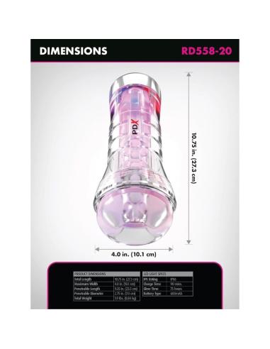 Pdx elite - masturbador transparente viewtube xxl led stroker 27.3 cm