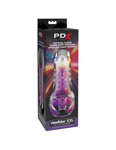 Pdx elite - masturbador transparente viewtube xxl led stroker 27.3 cm