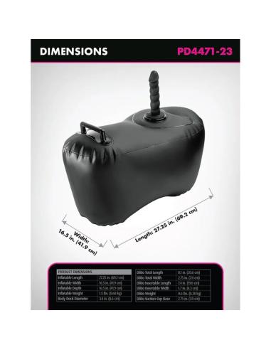 Fetish fantasy series - sillón hinchable body dock con dildo 69,2 cm negro