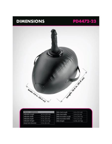Fetish fantasy series - hinchable body dock con dildo negra 41.9 cm