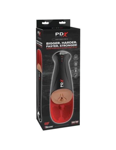 Pdx elite - masturbador automático fap-o-matic pro xl vibrador marrón 34.9 cm