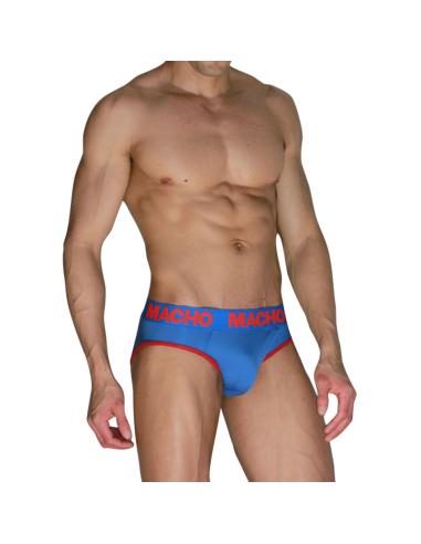 Macho - mch005 slip clásico azulón + rojo s