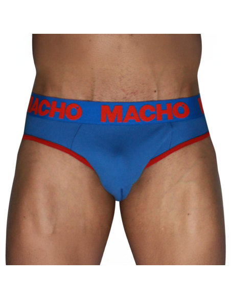 Macho - mch005 slip clásico azulón + rojo s