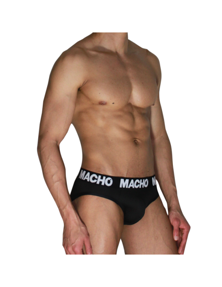 Macho - mch007 slip clásico negro + negro s