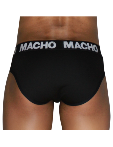 Macho - mch007 slip clásico negro + negro s